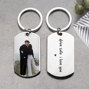 Custom Couple Photo Metal Keychain - Personalized Valentine's Day Gift - Boyfriend Gift - Couple Keychain - Picture Keychain - Anniversary Gifts