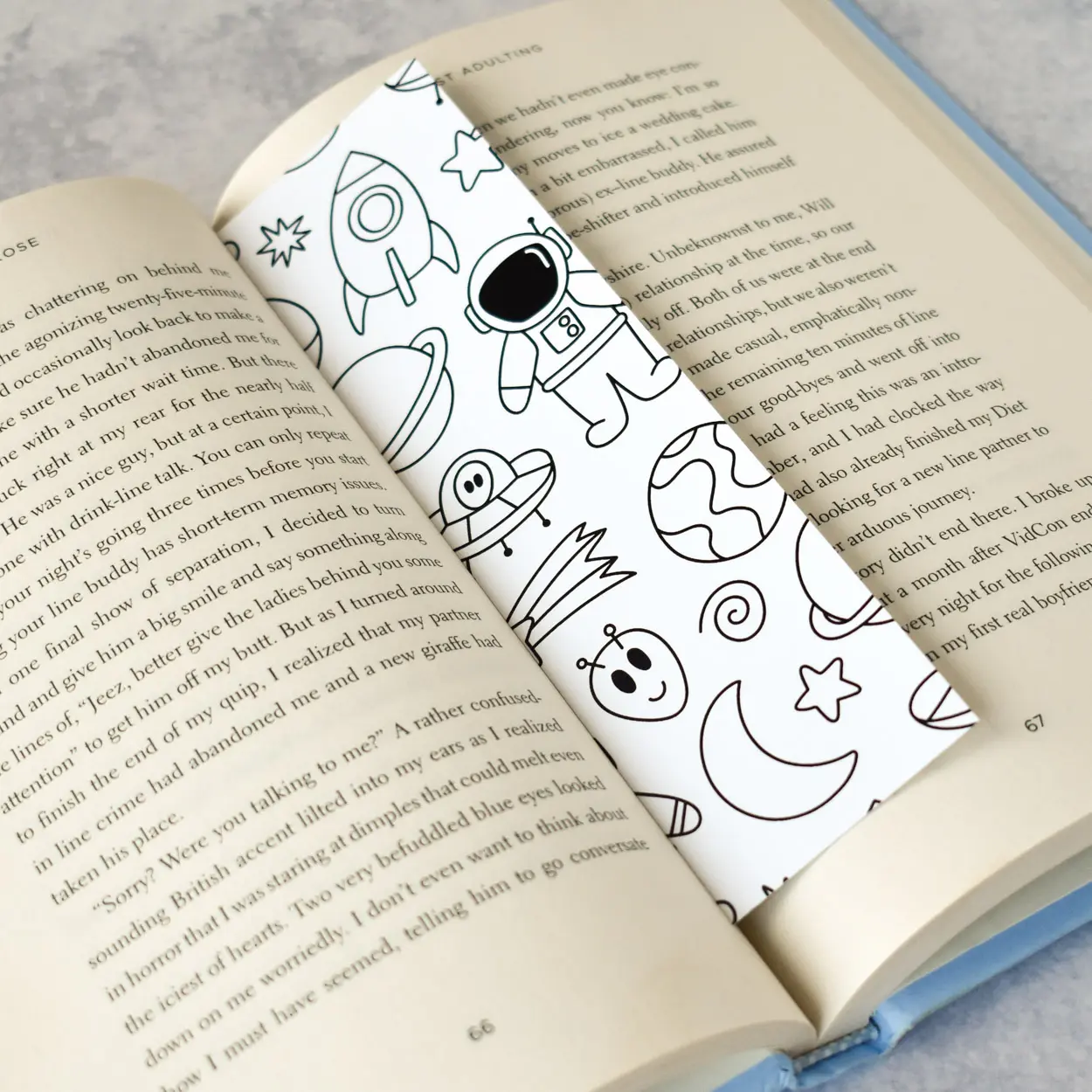 Outerspace Coloring Bookmark