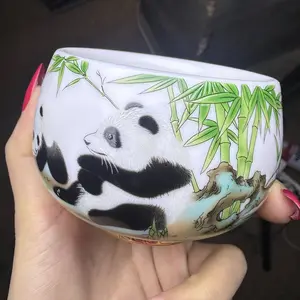 Handmade white panda pattern tea cup Handmade white panda pattern tea cup