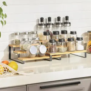 SONGMICS Set of 2 Cabinet Shelf Organizers