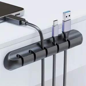 Adhesive Cable Holder Clips - Cord Management Wire Organizer for Desktop USB Charging, Nightstand Power Needs