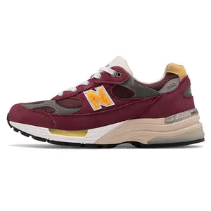 New Balance NB 992 Men's Wine Red Made in USA Comfort Thick Sole Low-Top Athletic Running Shoes