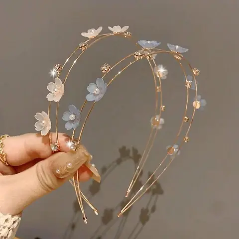 Flower Decor Headband, Elegant Hair Hoop for Wedding Bridal Party Formal Occasions, Fashion Hair Accessories for Women & Girls, Jasmine Princess Crown