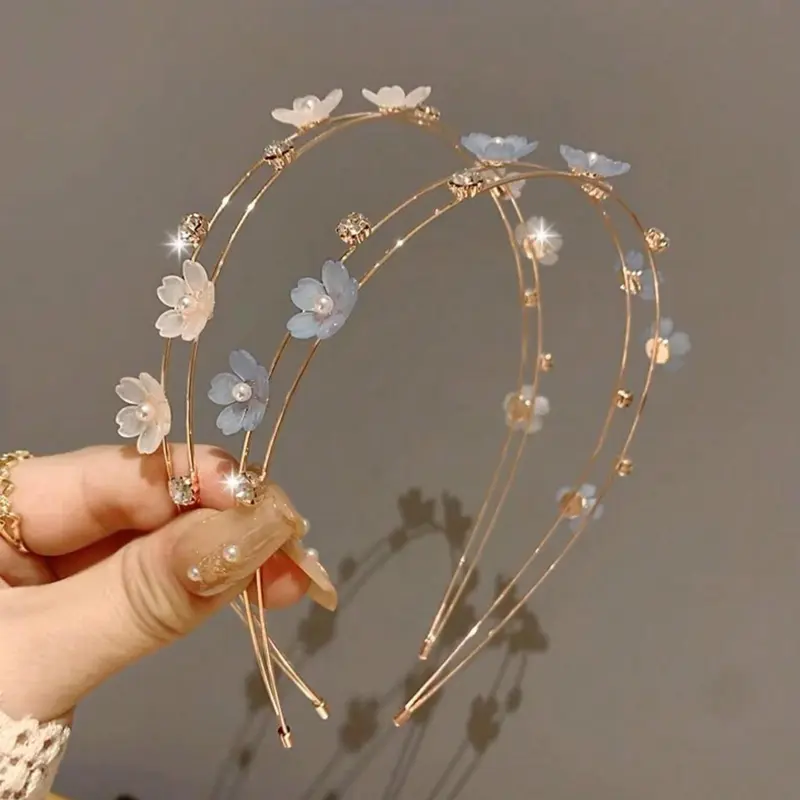 Flower Decor Headband, Elegant Hair Hoop for Wedding Bridal Party Formal Occasions, Fashion Hair Accessories for Women & Girls, Jasmine Princess Crown