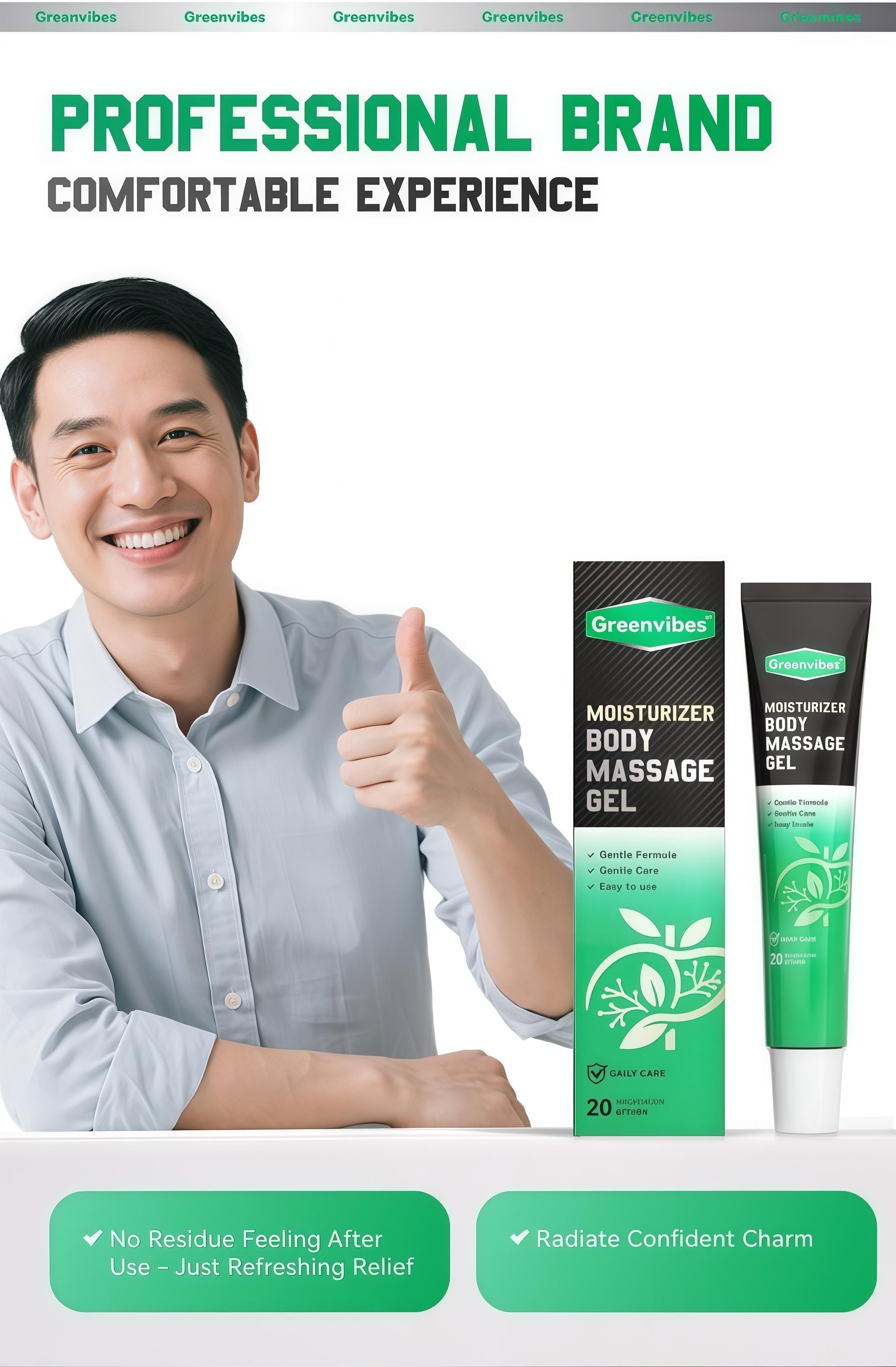 Greenvibes 1 Men's Care Gel , 1/2/3/5PCS featuring herbal extracts for soothing and nourishing, is gentle and non-irritating. #Massage for men to relax and moisturize