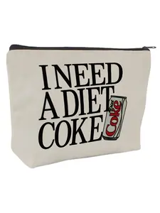 Canvas Bag Themed Around Cola, Ideal for Cosmetics and Keys, Fashionable Accessory for Beverage Enthusiasts, All Seasons Casual Style