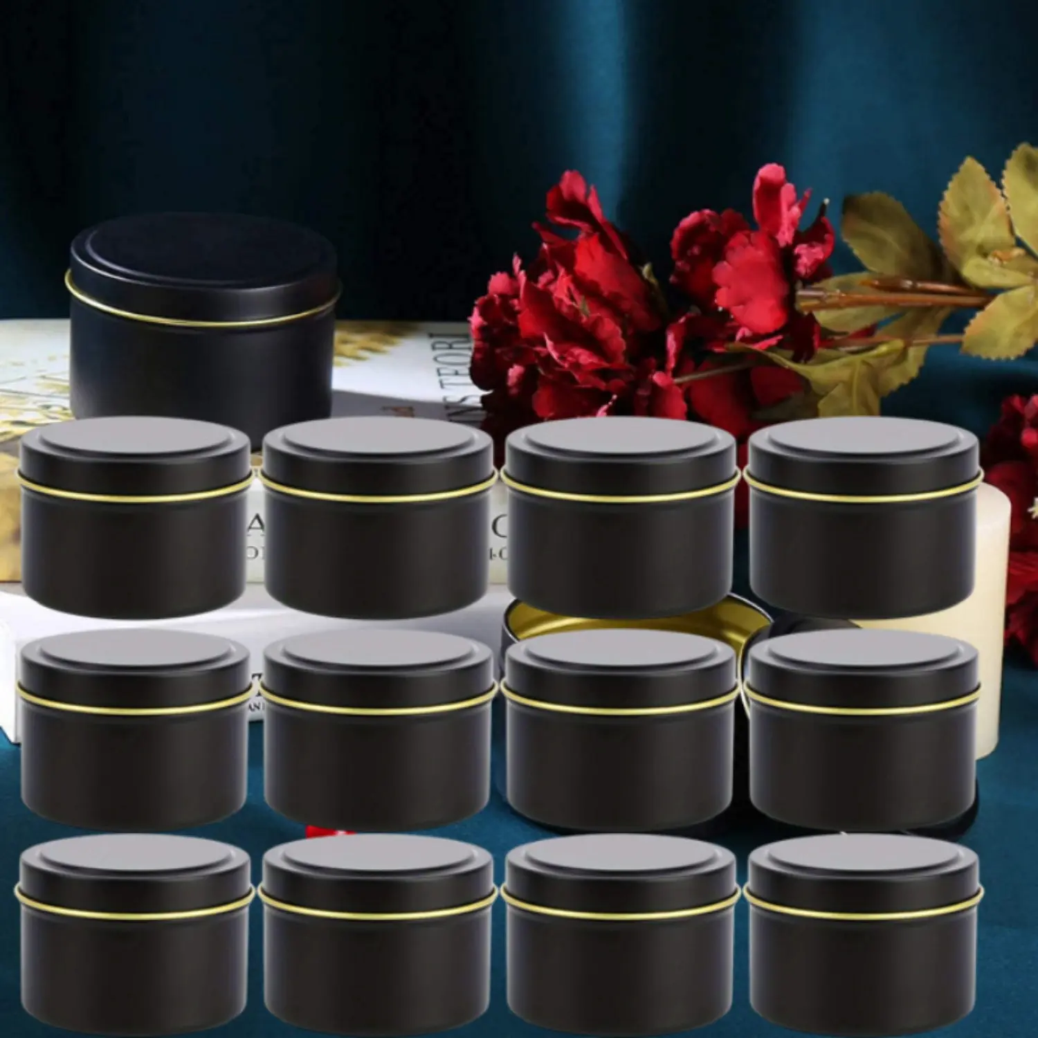 12Pcs 4oz Candle Jars with Lids - Great for DIY, Storage And Crafts - Tinplate Candle Containers, Jewelry And Gift Candle Jars for Making Candle Candle Containers - Home Improvement.
