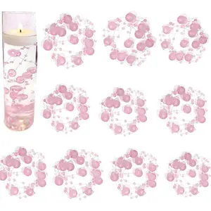 24 count Floating Bead String for Floating Candle Centerpieces, Colorful  Bead for Vase Filler, Table Centerpiece, Wedding Reception and  Decoration -