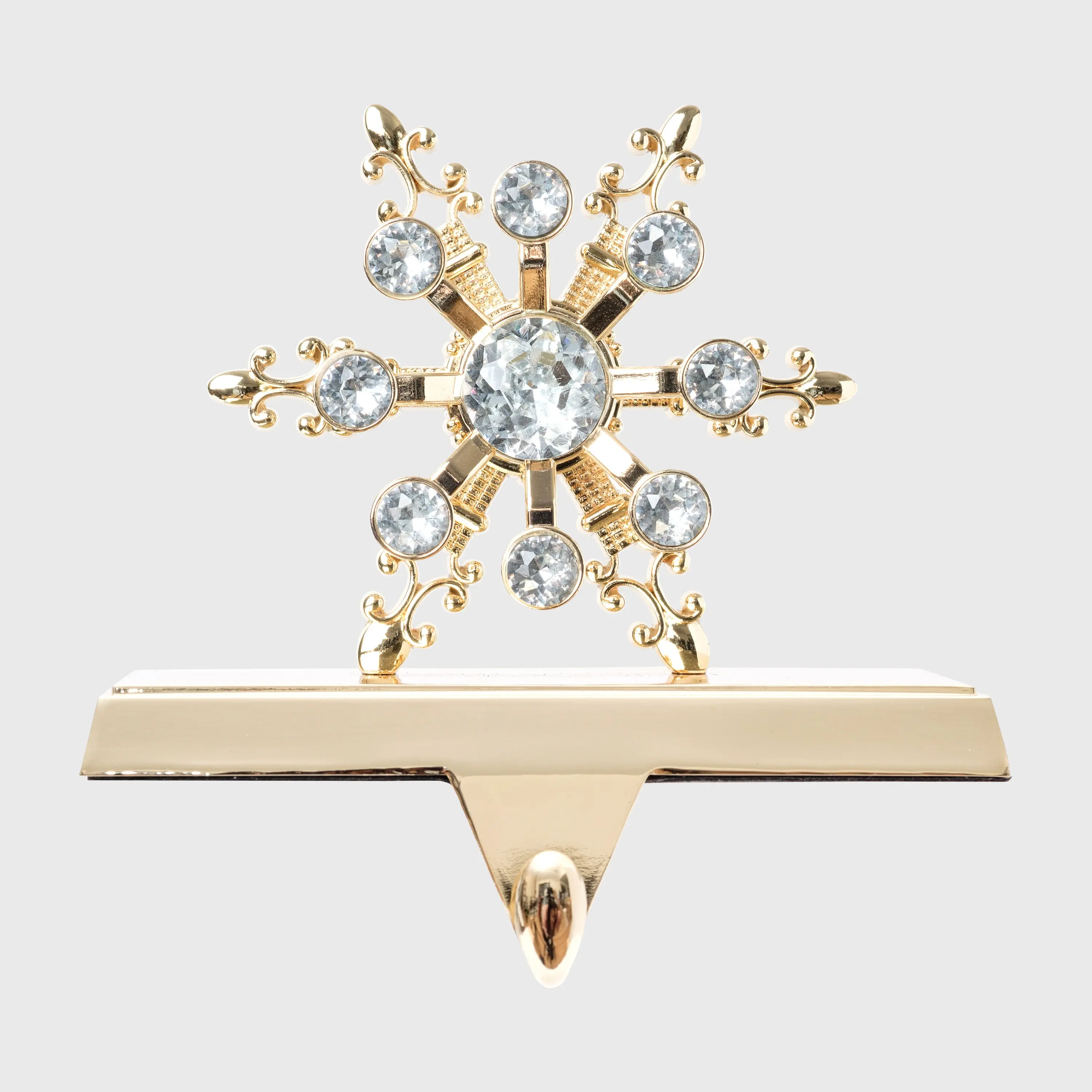 Snowflake stocking hanger, gold