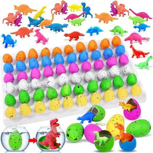60 Pcs Hatching Dinosaur Eggs for Kids Party Favors, Easter Egg Filled with Toys Novelty Grow in Water Dino Eggs with Toys Inside Easter Basket Stuffers Birthday Gift, Classroom Prize, Pinata Fillers