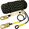 THOEDPRIX Heavy Duty Polyester Fall Protection Rope Harness Kit for Adults - 25ft Vertical Roofing Line, Grab Snap Hooks, Shock Absorber, ANSI CE Alloy Steel Rope Carabiner, Leash Carabiner, 5,000 lb Minimum Tree Climbing Roof Safety Equipment