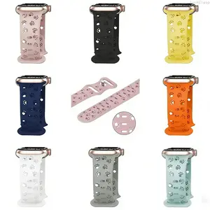 Dog Paw Silicone Watch Band Compatible with Apple Watch, Cute Soft Strap Compatible with Apple Watch Series and Ultra (38–49mm), Comfortable Flexible Wristband for Everyday Wear and Casual Style,  Smartwatch