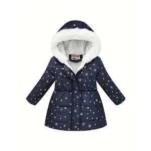 New[Warm Hooded Waistcoat Coat] Warm Thickened Girls' Hooded Waistcoat Coat |           New Autumn/Winter Random Print for Medium to Large Kids - Comfortable Hood Design with Extra Head Protection, Side Pockets, Practical Zipper Closure