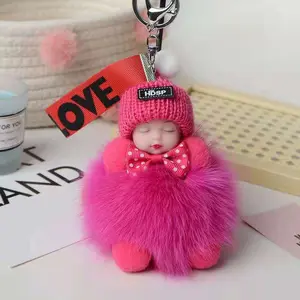 Handmade Plush Pendants, Soft Doll Keychain, Plush Charms for Phone Bag, Sleep Doll Keychains - Best Gifts for Kids, Girlfriend, Charms Soft Holiday Gift - Easter Basket, Mother's Day, Christmas Gift Idea