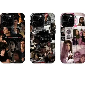 Nostalgic Vampire Diaries Phone Case, Classic TVD Collage Design Cover Compatible with iPhone X, 11, 12, 13, 14, 15, 16, 17 Plus Pro Promax & SS Galaxy S21-25 Series