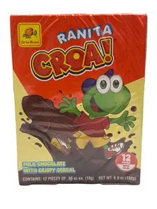 De la Rosa Ranita Croa Milk Chocolate Candy Box – 12 Pieces – Mexican Chocolate Candy – 6.8 oz