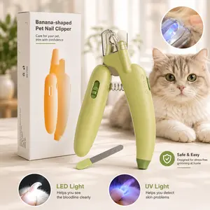 Pet Nail Clippers with LED Light & UV Detection, Safe Quick View, Sharp Precision Blades, Retractable File, Nail Catcher Box, Comfort Grip for Small Medium Large Dogs Cats