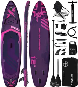 UPWELL 12'×36" Extra Wide Stand Up Paddle Board, 2+1 SUP Board for Adults & Teens, Inflatable SUP Board with Premium Accessories, 125L Backpack, Paddle, Leash, Hand Pump, Fins