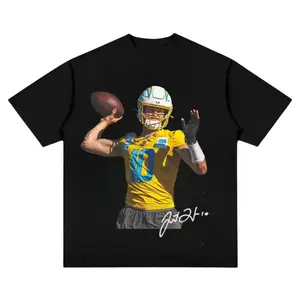 Justin Herbert T-Shirt, Retro Los Angeles Football American Graphic Tees, Vintage Football Gift Fan Retro 90s Vintage T-Shirt