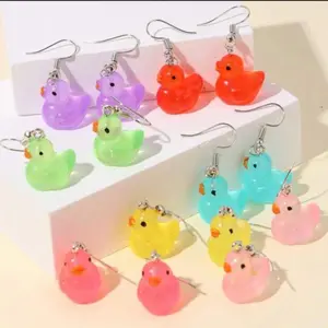 Glow In The Dark Duck Earrings, Novelty Earrings, Fun Earrings, Funny Earrings, Dangle Earrings