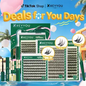 KEYYOU Flora Lash Kit | Kim & Kylie D curl | Spider Lash | Volume Boosting | Waterproof | Long-Lasting | DIY Extensions | 132PCS Cluster Lashes | Soft | Easy DIY At Home | Ultra Thin Band #DealsForYouDays