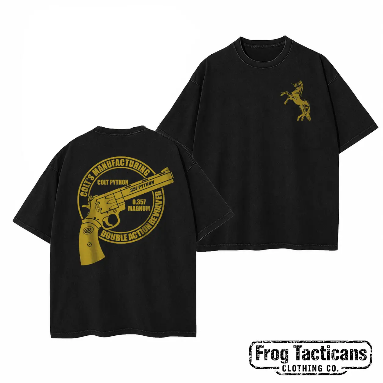 Colts Manufacturing 357 T-Shirt Retro Tactical Python Barrel Graphic Tee Heavyweight Streetwear