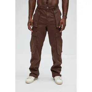 Psyche Straight Cargo Jeans - Brown