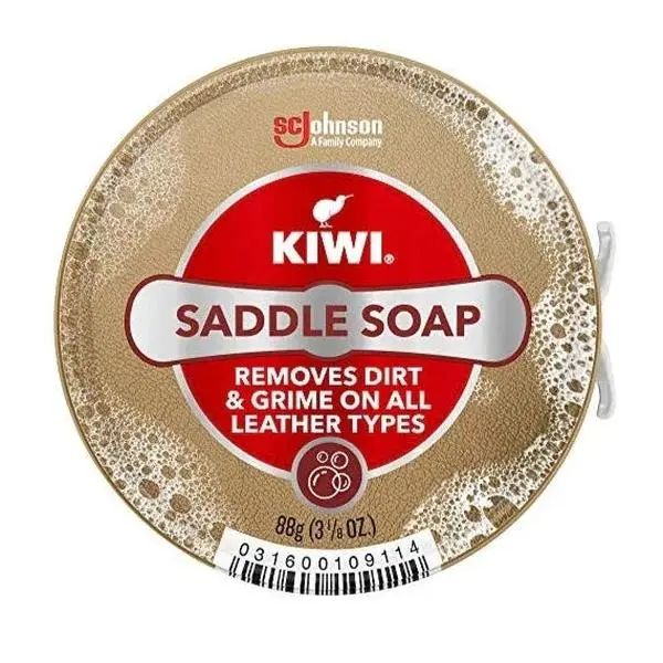 Kiwi Saddle Soap - Removes Dirt & Grime On All Leather Types, 3.125oz