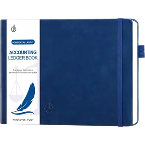 Accounting Ledger Book Horizontal - Expense  Notebook & Columnar Journal, Financial Ledger Books for Small Business & Personal Bookkeeping(7"x10",Navy Blue)