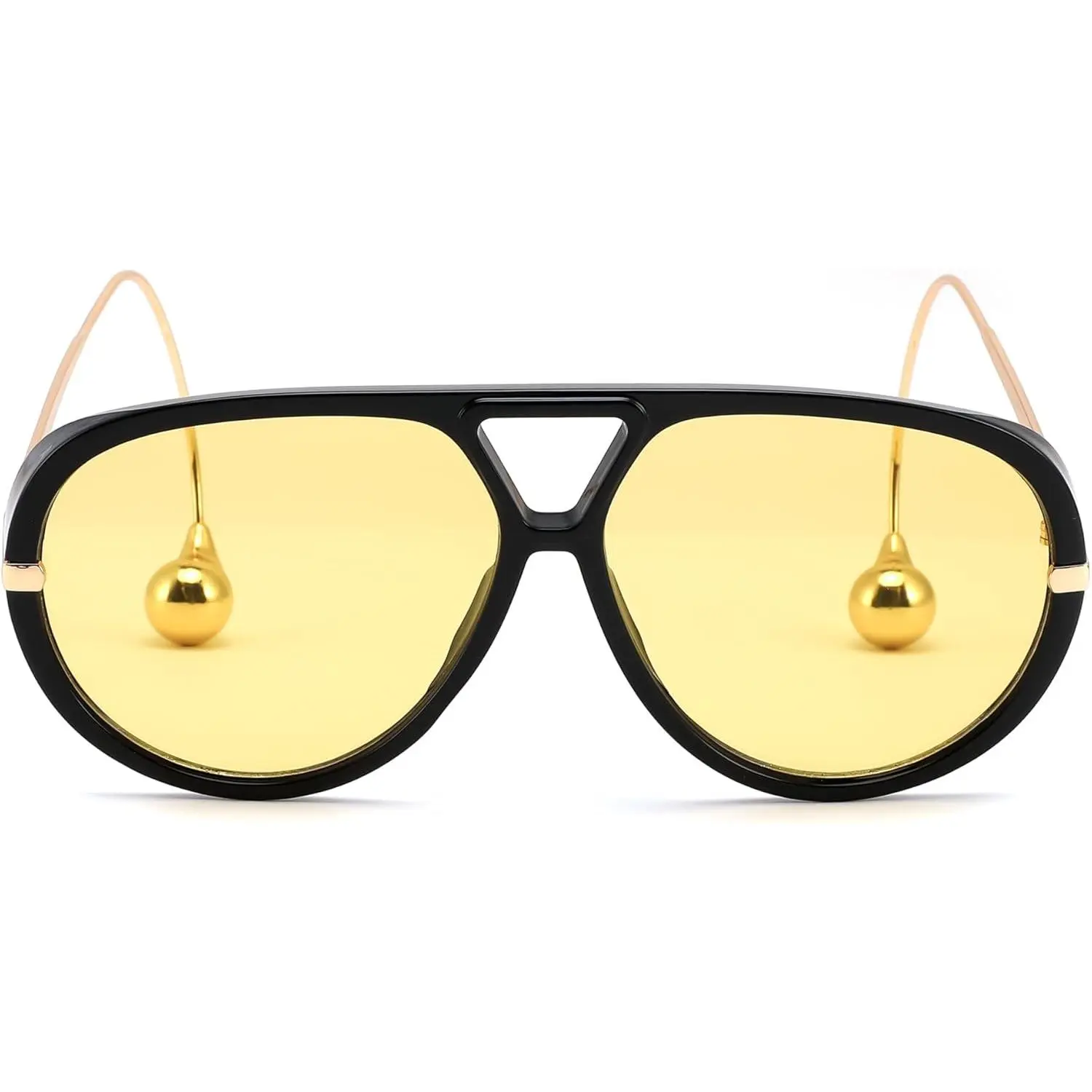 Oversized Aviator Sunglasses with Earring-Friendly Temples, UV Protection Quay High Key Large Aviator Sunglasses UV Protection Men  main image 2
