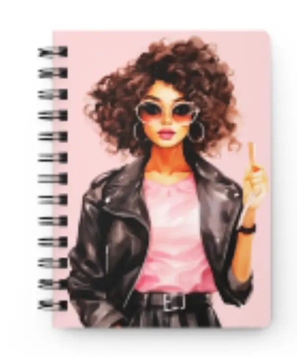 African-American Art Leather Notebook Journal 5x7 with 150 Lined Pages