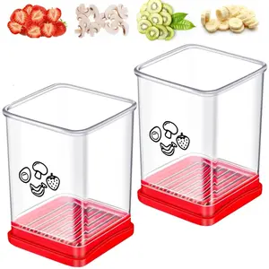 Multifunctional Fruit and Vegetable Slicer, Cup Slicer Fruit Strawberry Cutter, Portable Cup-Style Kitchen Slicer and Egg Cutter, Strawberry and Vegetable Cutting Tool, Quickly Making Fruits Vegetable Egg Banana Salad
