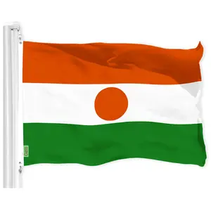 G128 Niger Nigerien Flag | 3x5 Ft | LiteWeave Pro Series Printed 150D Polyester | Country Flag, Indoor/Outdoor, Vibrant Colors, Brass Grommets, Thicker and More Durable Than 100D 75D Polyester