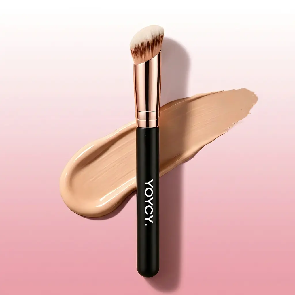 YOYCY Angled Concealer Brush, Dense Soft Makeup Brush for Under Eye, Nose & Face Blending