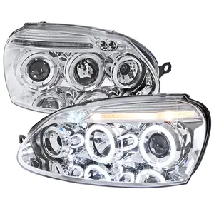 2006-2008 Volkswagen Golf Rabbit/ 2006-2010 Jetta Dual Halo Projector Headlights (Chrome Housing/Clear Lens)