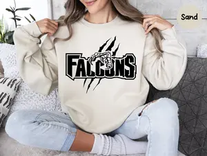 [SALE UP TO 50% + FREE SHIP] Falcons Team Sweatshirt, Team Mascot Shirt, Falcons Team Spirit Sweatshirt, Falcons Fan Shirt, Falcons School Shirt, Falcons School Spirit