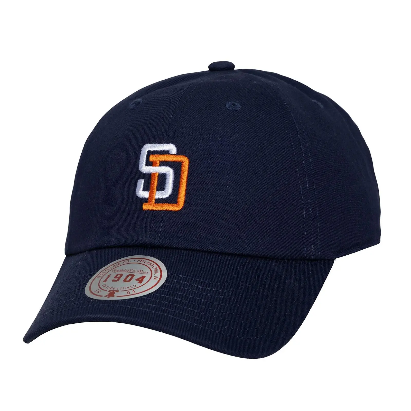 San Diego Padres Navy Cooperstown Insignia Strapback Adjustable Hat MLB Throwback Cap Fan Gear Mitchell & Ness