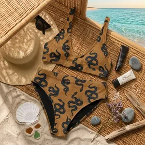 Recycled high-waisted bikini | Mystic Cobra set TN14