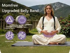 Momfree Upgraded Maternity Belly Band Highly Resilient Pregnancy Support Band Lightweight Comfortable Abdominal Binder for Pregnant Women with Triangular Support and Adjustable Straps