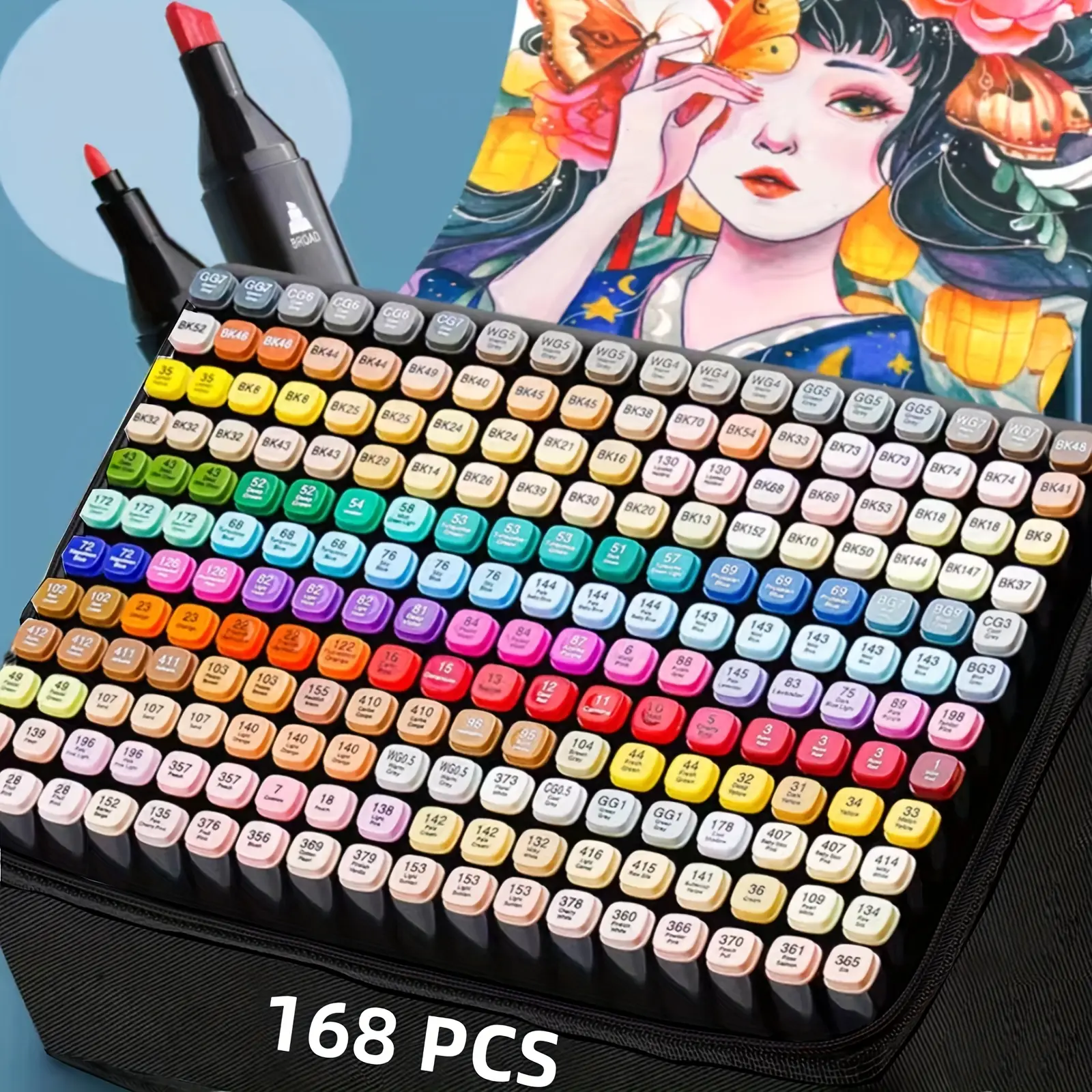 168/120/80/60/24 Colors Alcohol Markers Artist Drawing Painting and Sketching Art Dual Tip Markers for Book Painting Card Making Coloring Illustration