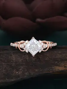 Women's Elegant Jewelry Ring, 925 Silver Color Cubic Zirconia Decorative Accessory, Dainty Ring, Perfect Gift for Women & Girls