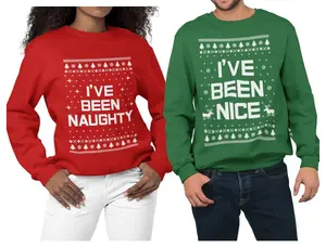 Naughty & Nice Couples Christmas Sweatshirts Set