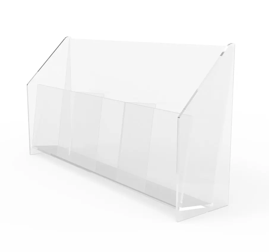 3 Pocket Acrylic Clear Display Countertop Brochure Literature Magezine Holder