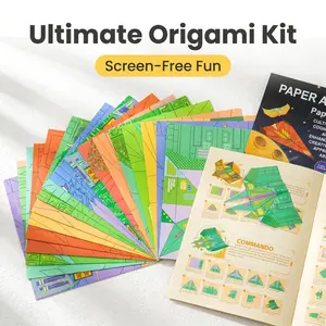 DIY Paper Airplane Book, 16 Creative Folding Paper Planes with 32 Sheets of Colorful Origami Paper, Arts & Crafts Kit with Graphic Tutorials – Creative Craft Kit for All Ages 10.24 * 7.36 inches