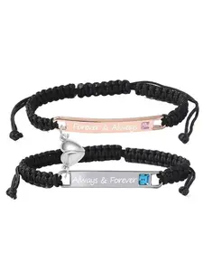 Adjustable Couple Bracelet Set, Heart Rate Bracelet, Fashion Couples Jewelry, Daily Wear Accessories, Perfect Birthday Gift, Stainless Steel Bracelet