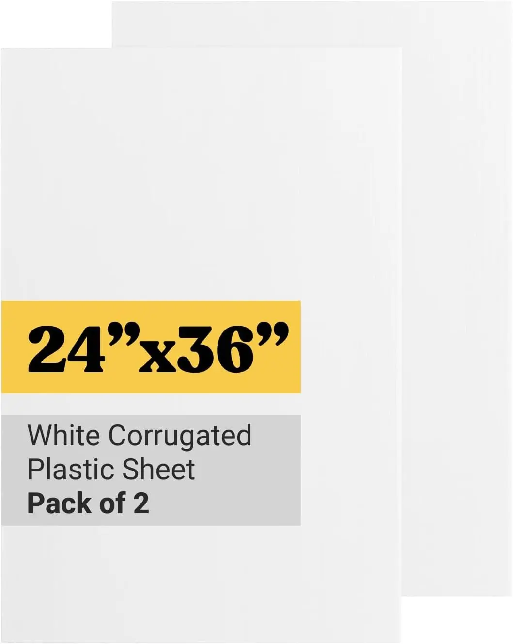Corrugated Plastic Sheet for Indoor and Outdoor Use - 4 Mm Thick Poster Board, 24x36 Inches Pack of 2 White Board Sheets Waterproof Coroplast Lightweight Blank Yard Signs