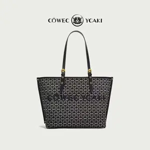 CÔWEC YCAKI Jacquard Tote | Large Capacity Weekender Bag, Comfortable Shoulder Strap, Perfect for Travel, Work & Everyday
