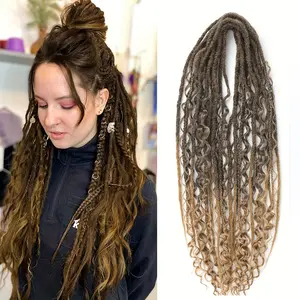 2025 Arrivals Wholesale [Dreadlock Extensions] 3 in 1 DE Dreadlock Extensions Double Ended, 24 inch 15pcs Blonde Mixed Dreads Extensions Set Dreads with Curly Dreadlocks for Wome