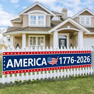 250 Anniversary America Banner, American 1776-2026 250th Anniversary The Statue of Liberty Balloons Patriotic Party Supplies Home Decorations for Outdoor, Indoor, Yard, Garden, Porch, Lawn