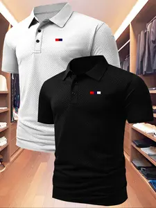 Men's Summer Polo Shirt, Casual Fitted Short Sleeve, Quick-Dry Fabric, Outdoor Sports & Leisure Wear, Athletic Sports Clothing, Birthday Gift Idea